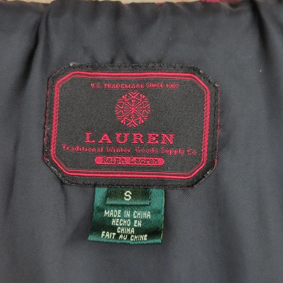 Lauren Ralph Lauren Buffalo Plaid Down Jacket Drawstring Waist Hood Faux… - Picture 14 of 17